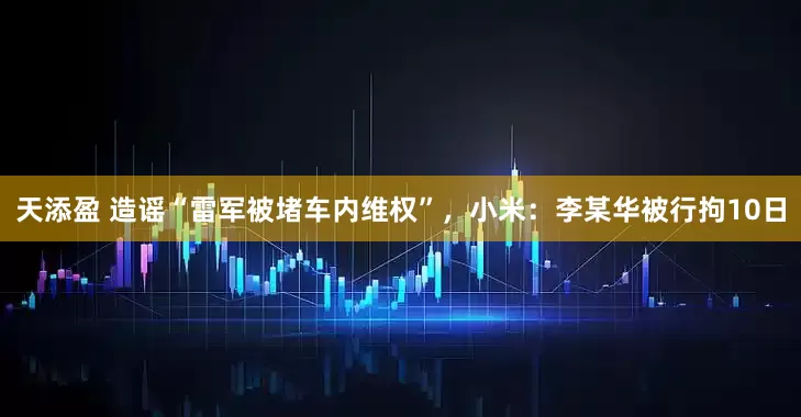天添盈 造谣“雷军被堵车内维权”，小米：李某华被行拘10日